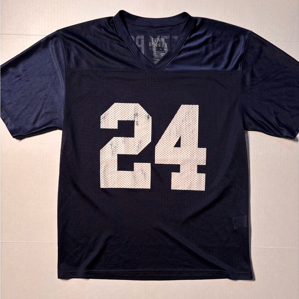 Chris Brown Breezy Bowl #24 Mesh Football Jersey Tour Concert Merch Sz M